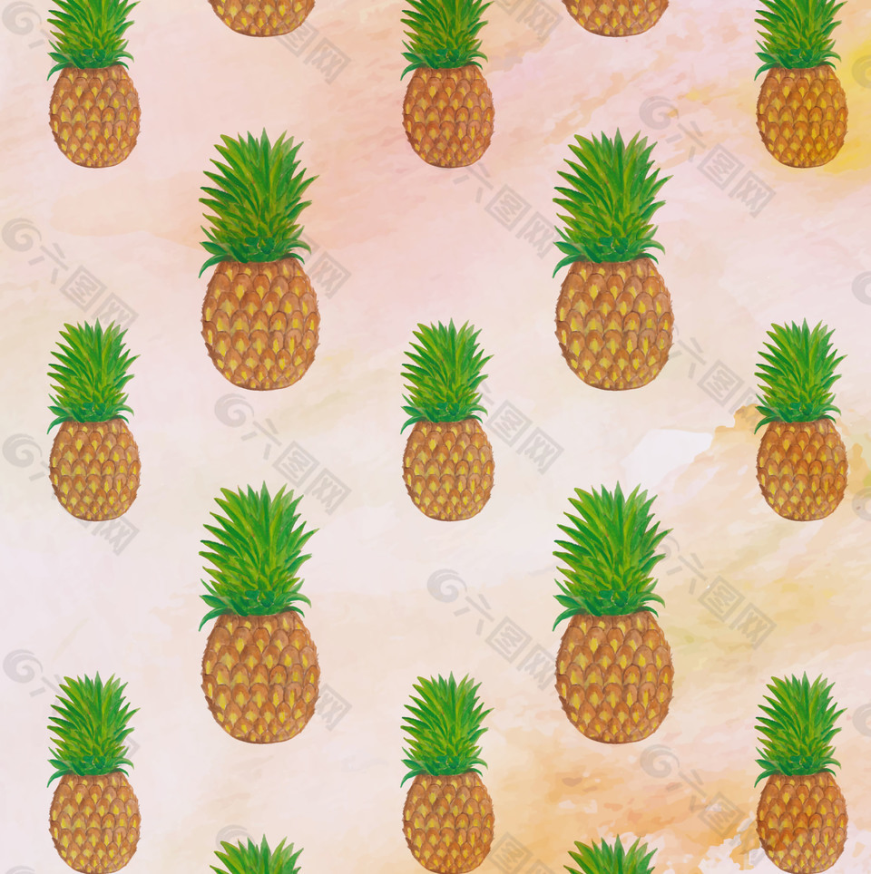 卡通手绘水果菠萝背景