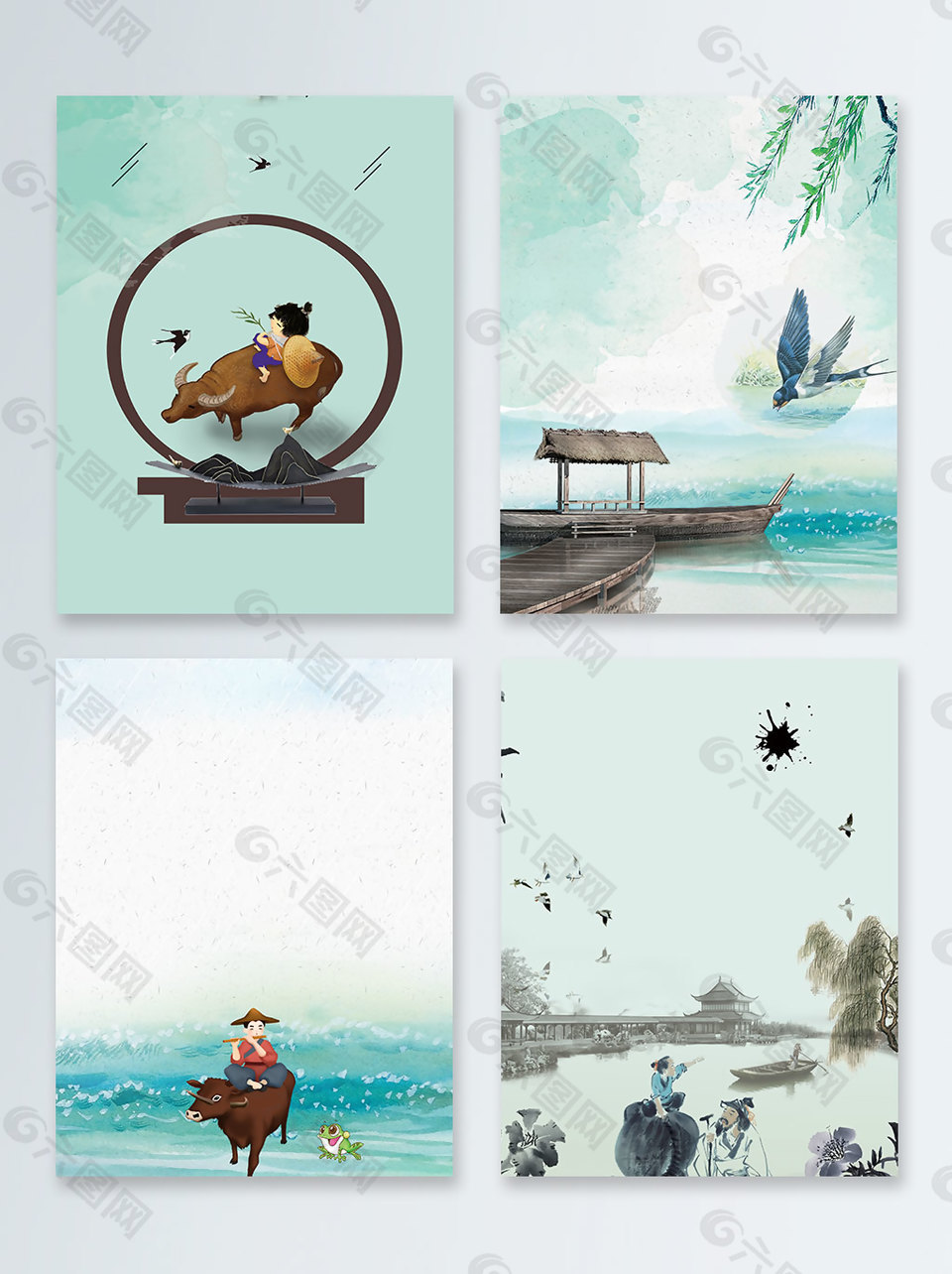 清明节中国传统分层PSD广告背景