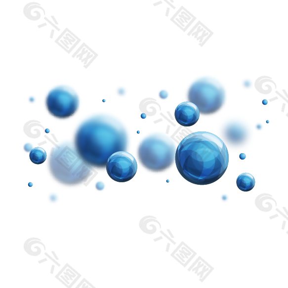 蓝色颗粒粒子圆球科技感设计元素