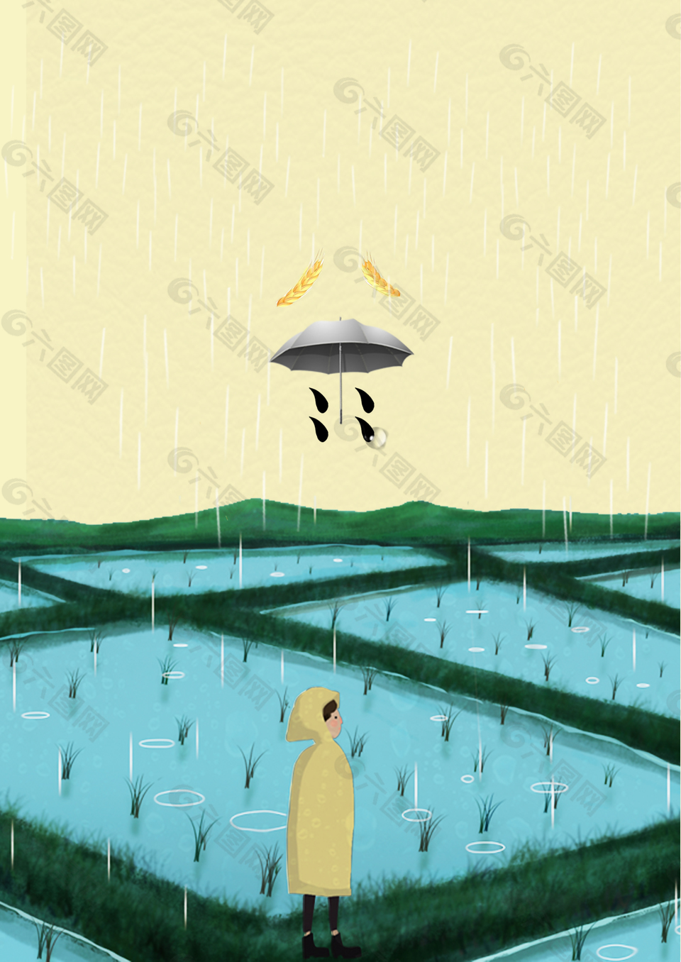 谷雨海报背景素材
