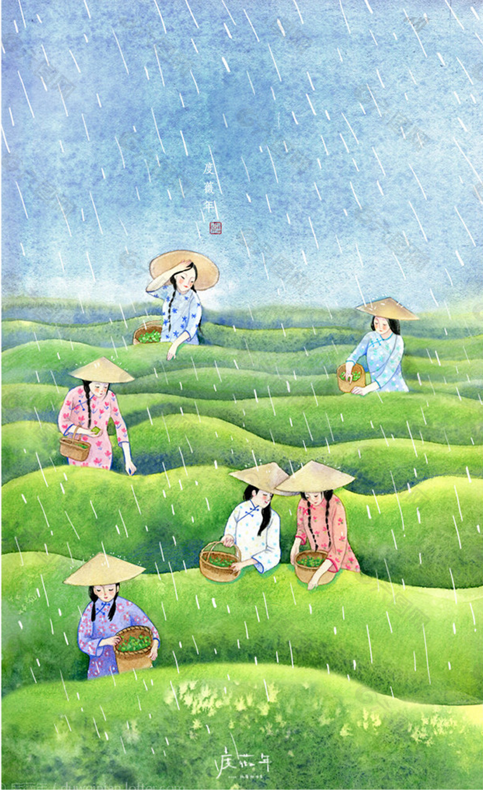 谷雨季节风景背景