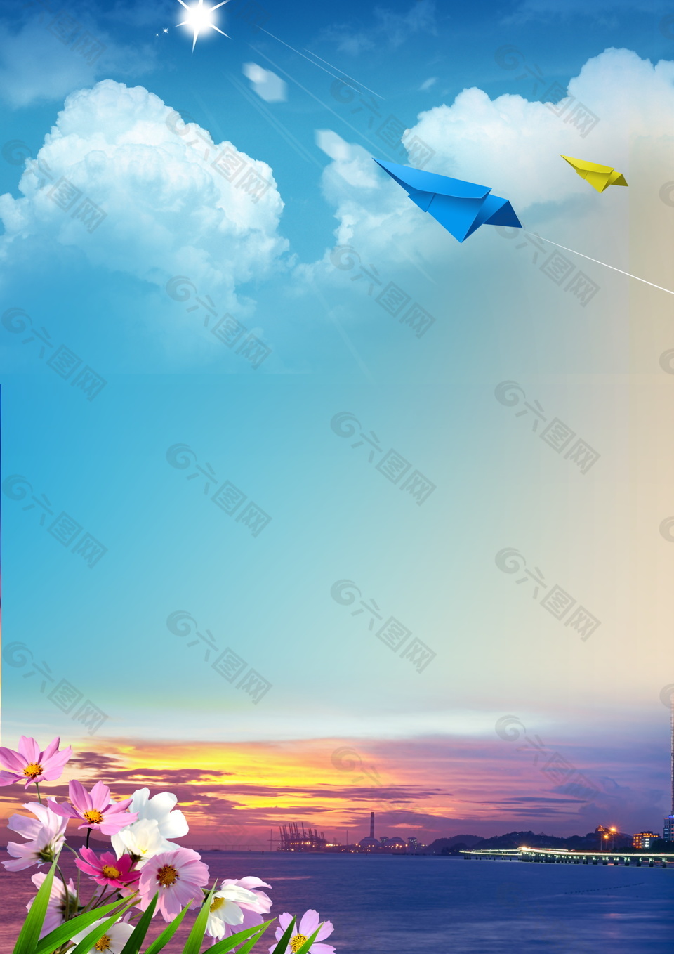 美丽青海湖旅游海报背景设计