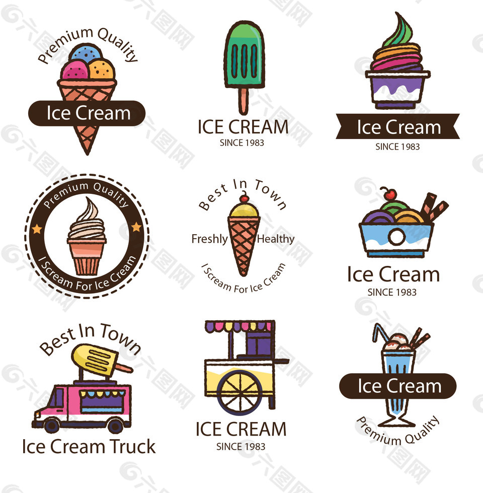 卡通甜品冰淇淋图标