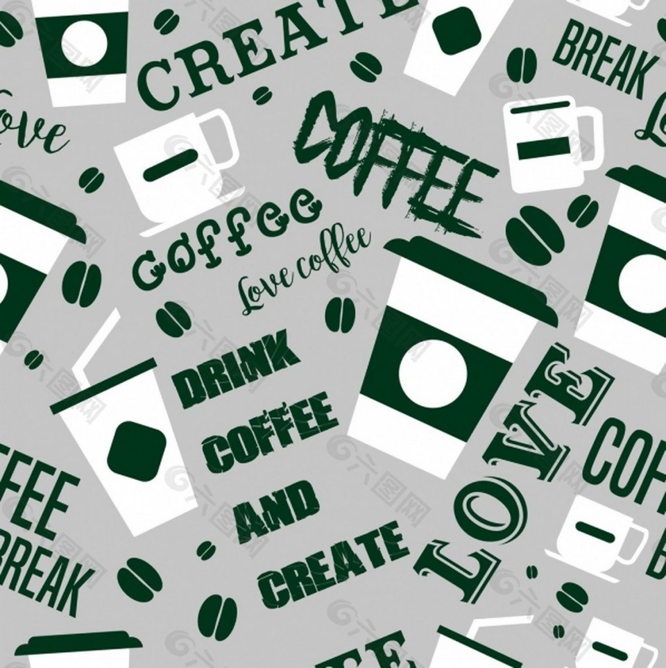 咖啡字体卡片背景vi图矢量素材