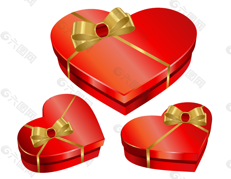 金色蝴蝶结红色礼物盒AI元素