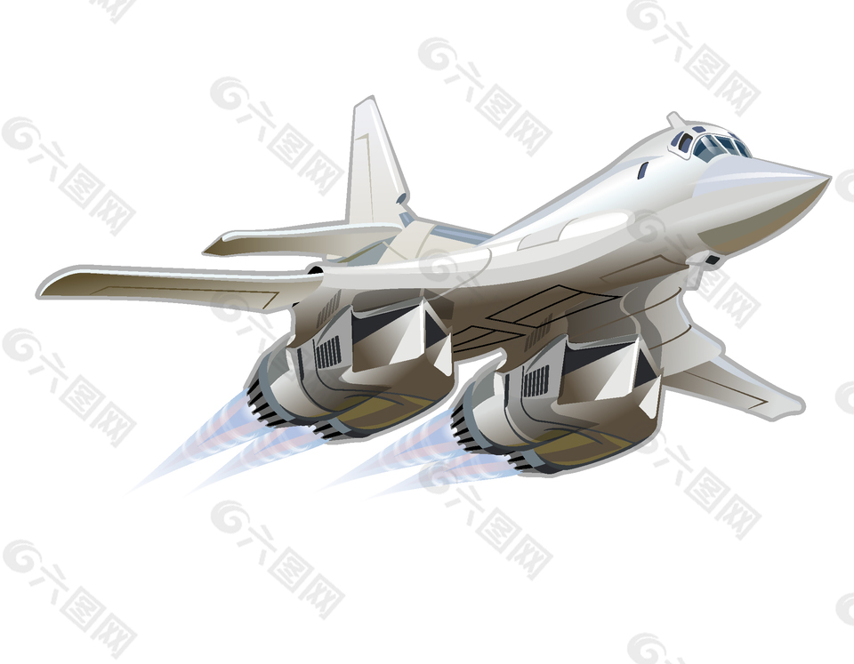 手绘卡通隐形轰炸飞机矢量元素