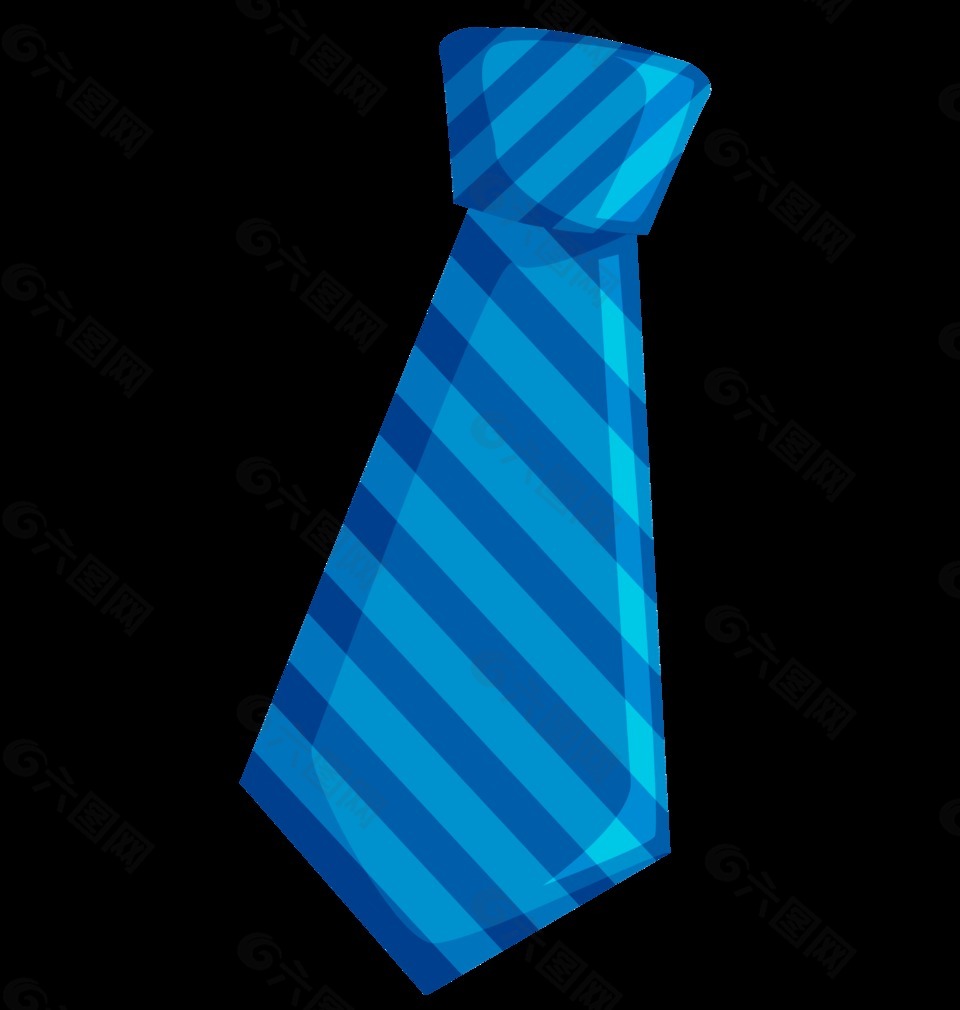 手绘卡通蓝色领带装饰素材