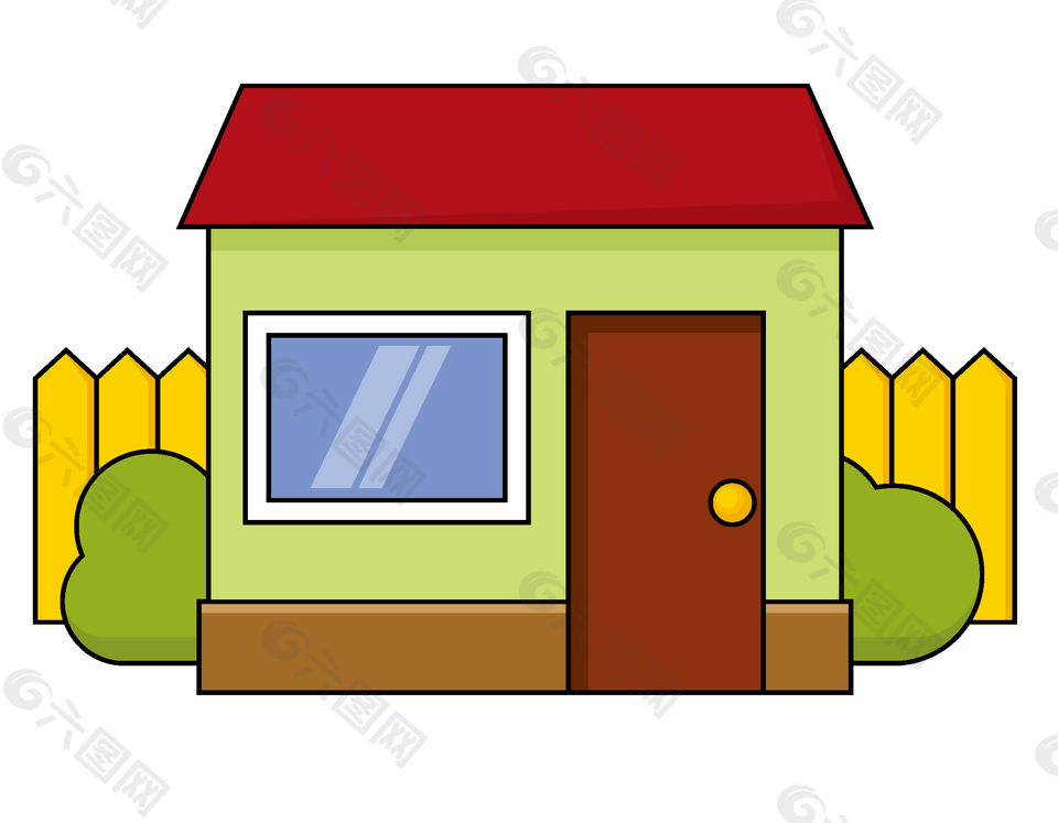 卡通手绘房屋矢量元素