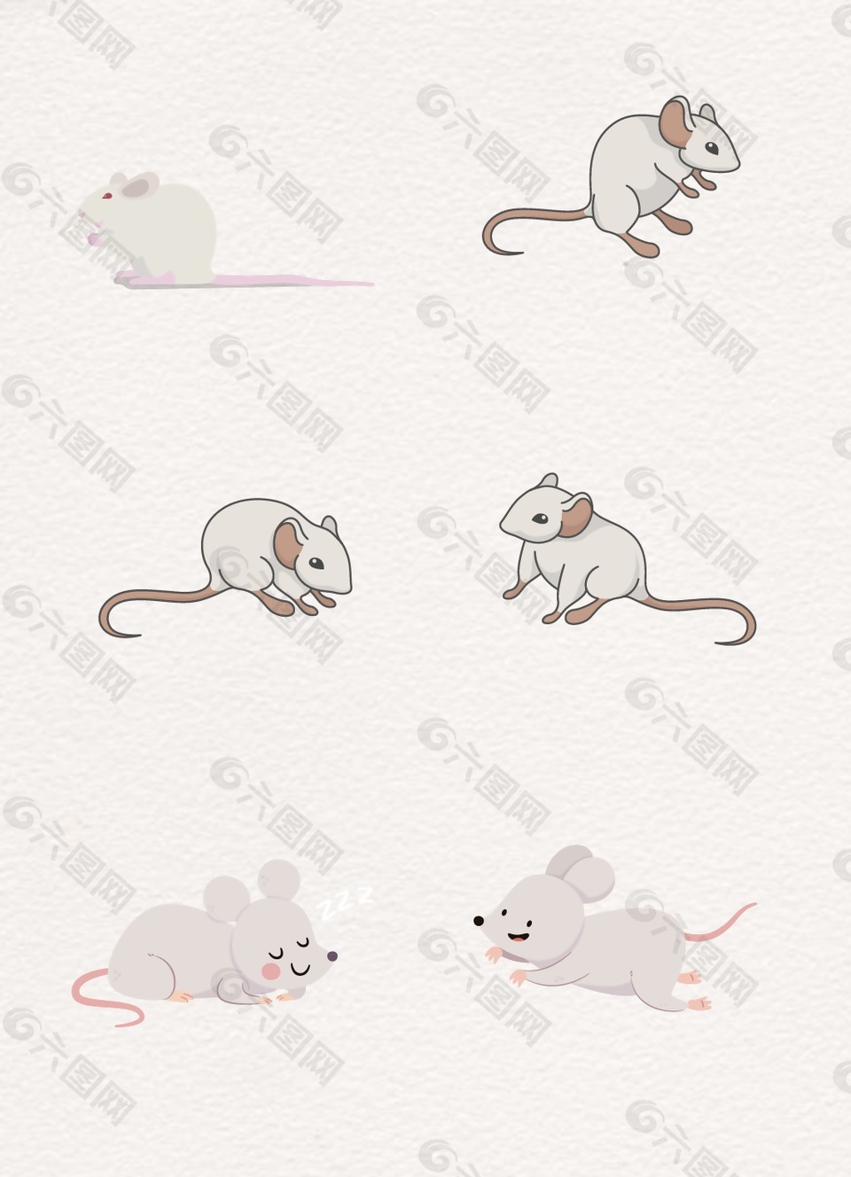 可爱手绘设计卡通老鼠