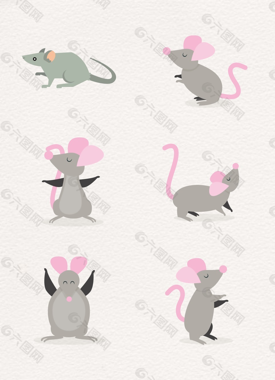 小清新灰色设计老鼠