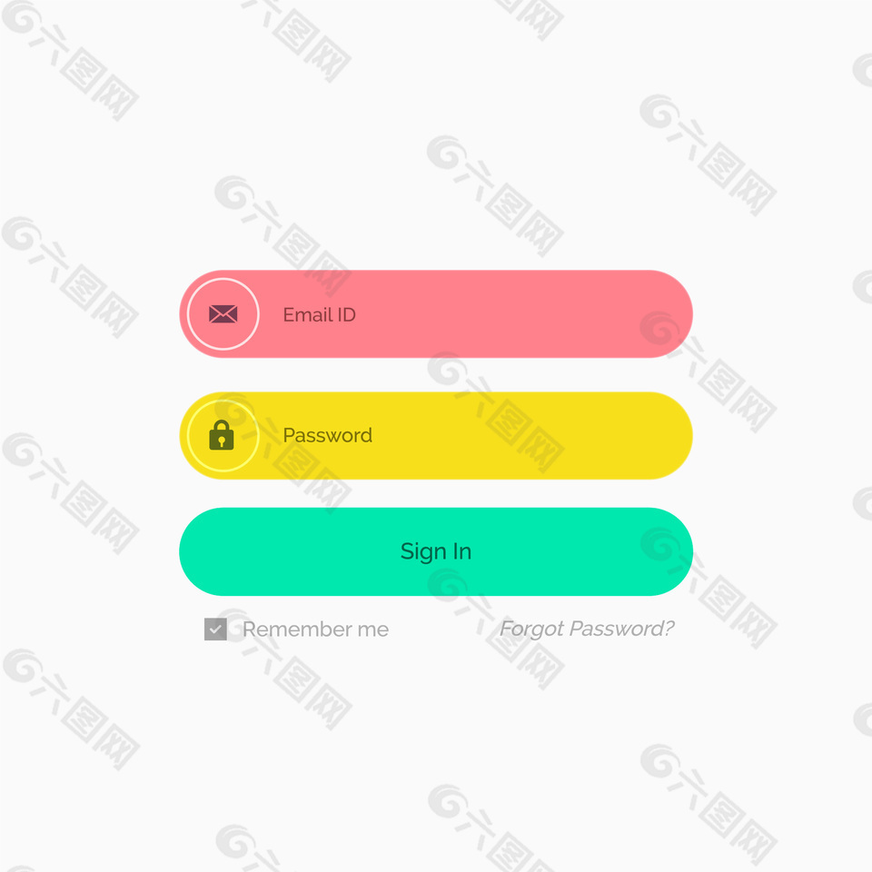 清新简约彩色输入框移动端登录注册界面