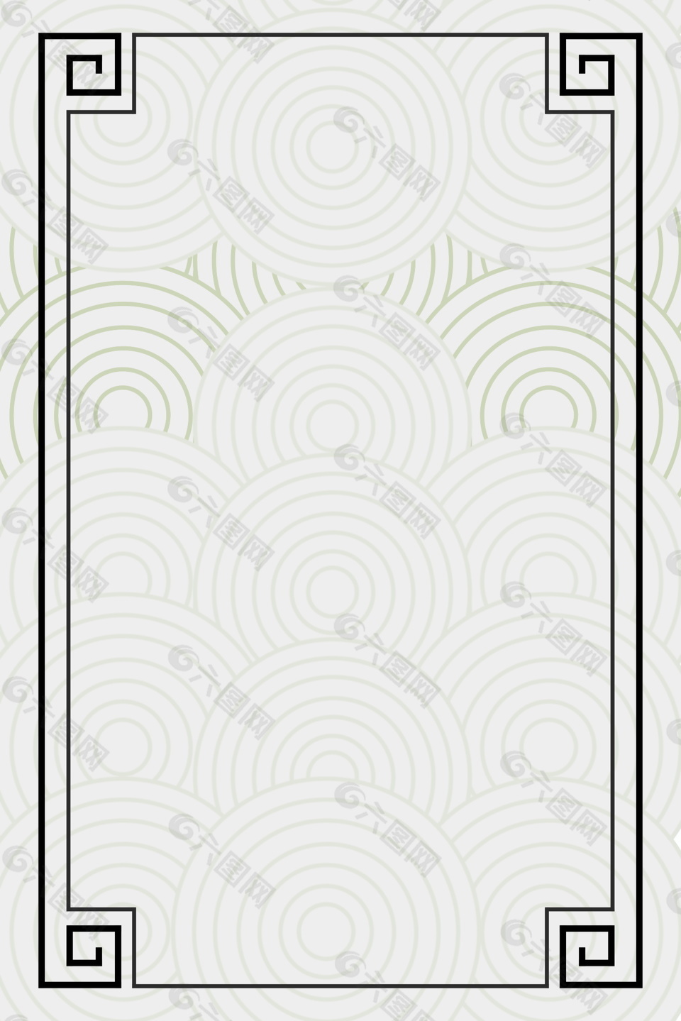 中国风传统圆形螺纹边框海报背景设计