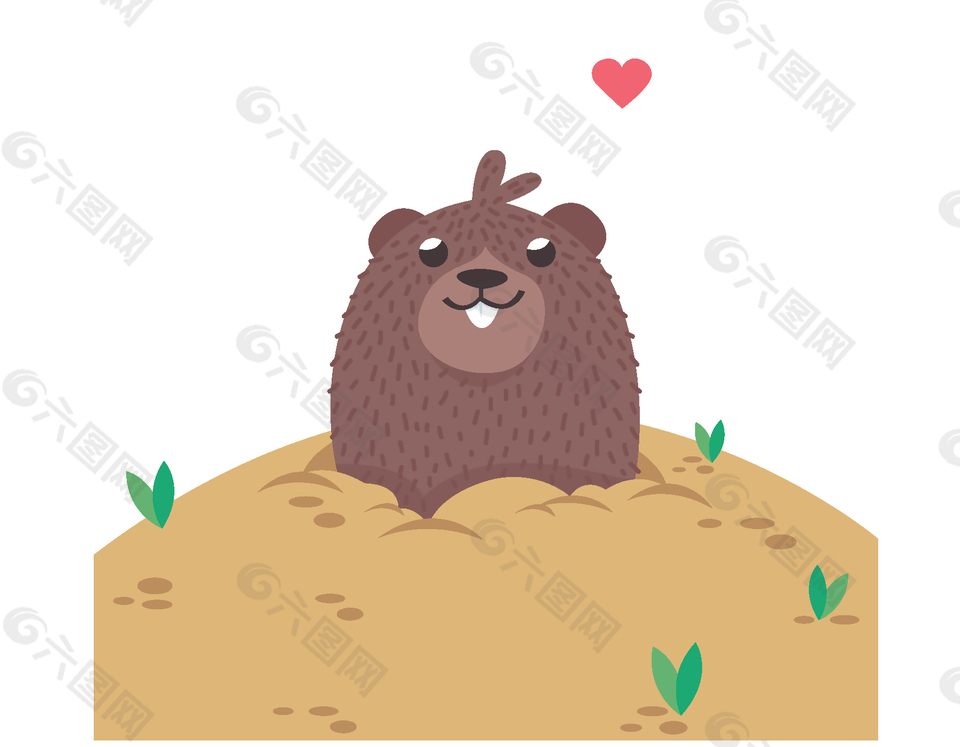 卡通土拨鼠矢量元素设计元素素材免费下载 图片编号 六图网