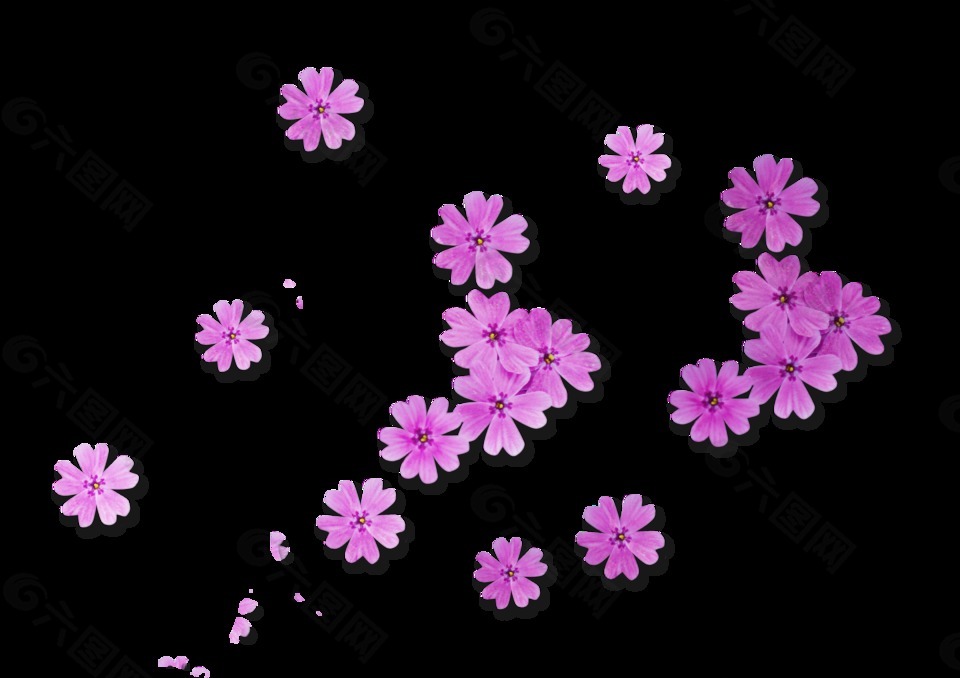 紫色浪漫小花装饰素材
