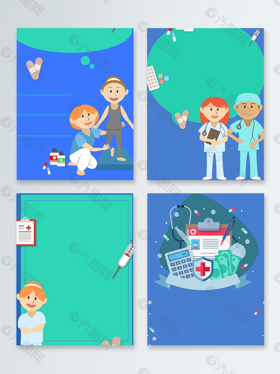 医生护士卡通512国际护士节广告背景