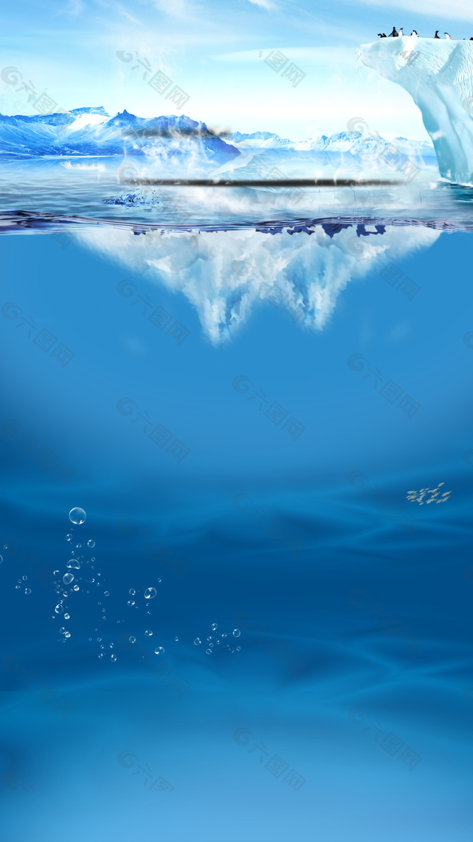 大海冰雪世界海报背景素材