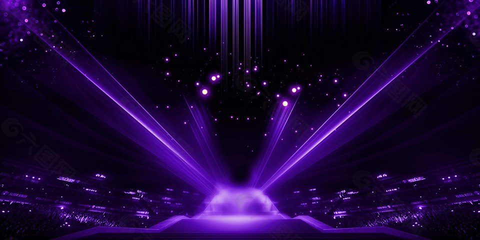 紫色灯光舞台背景