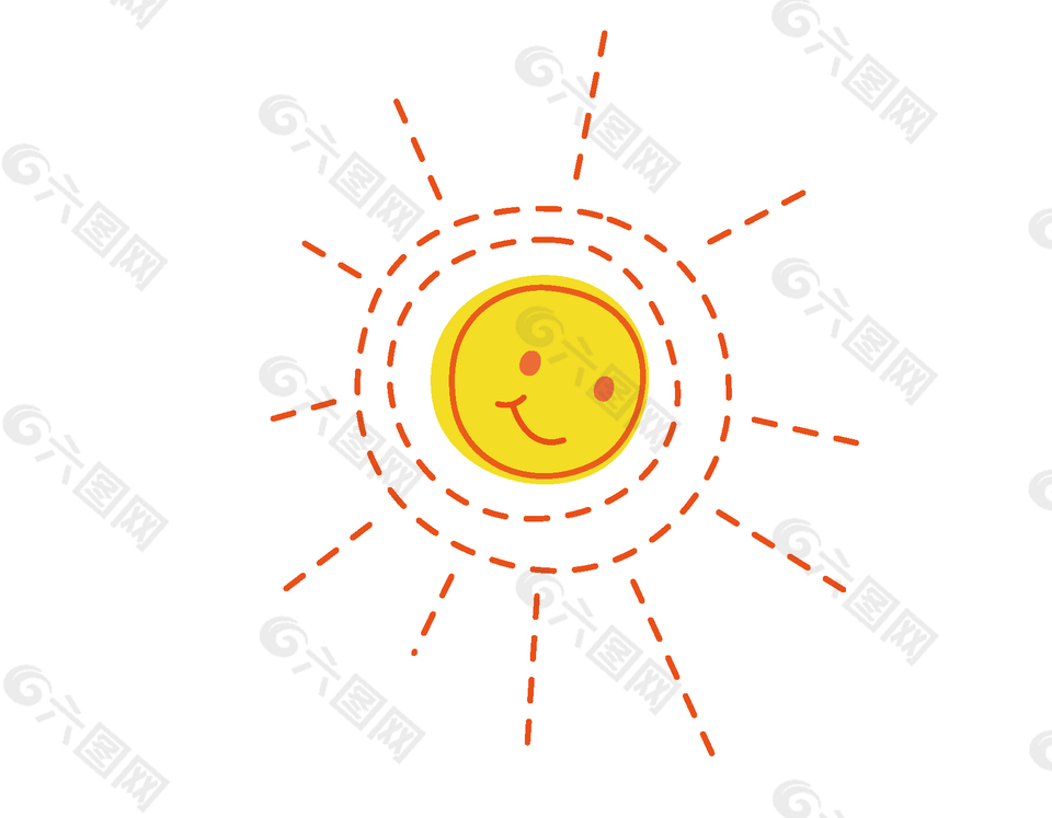 卡通简笔画太阳矢量元素