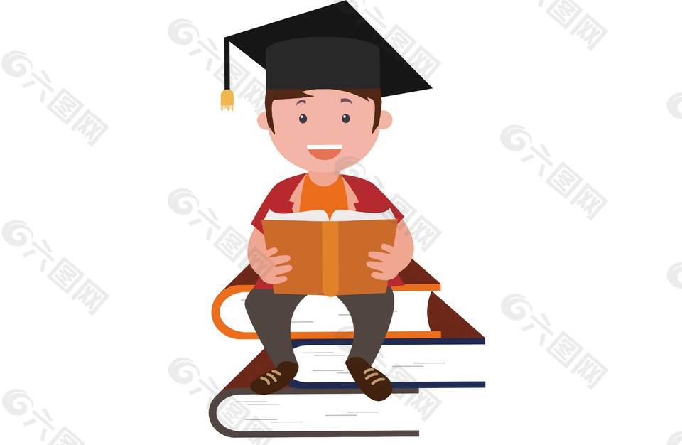 手绘学士帽毕业元素