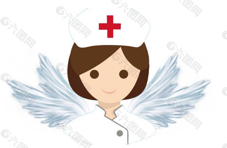 手绘护士天使元素