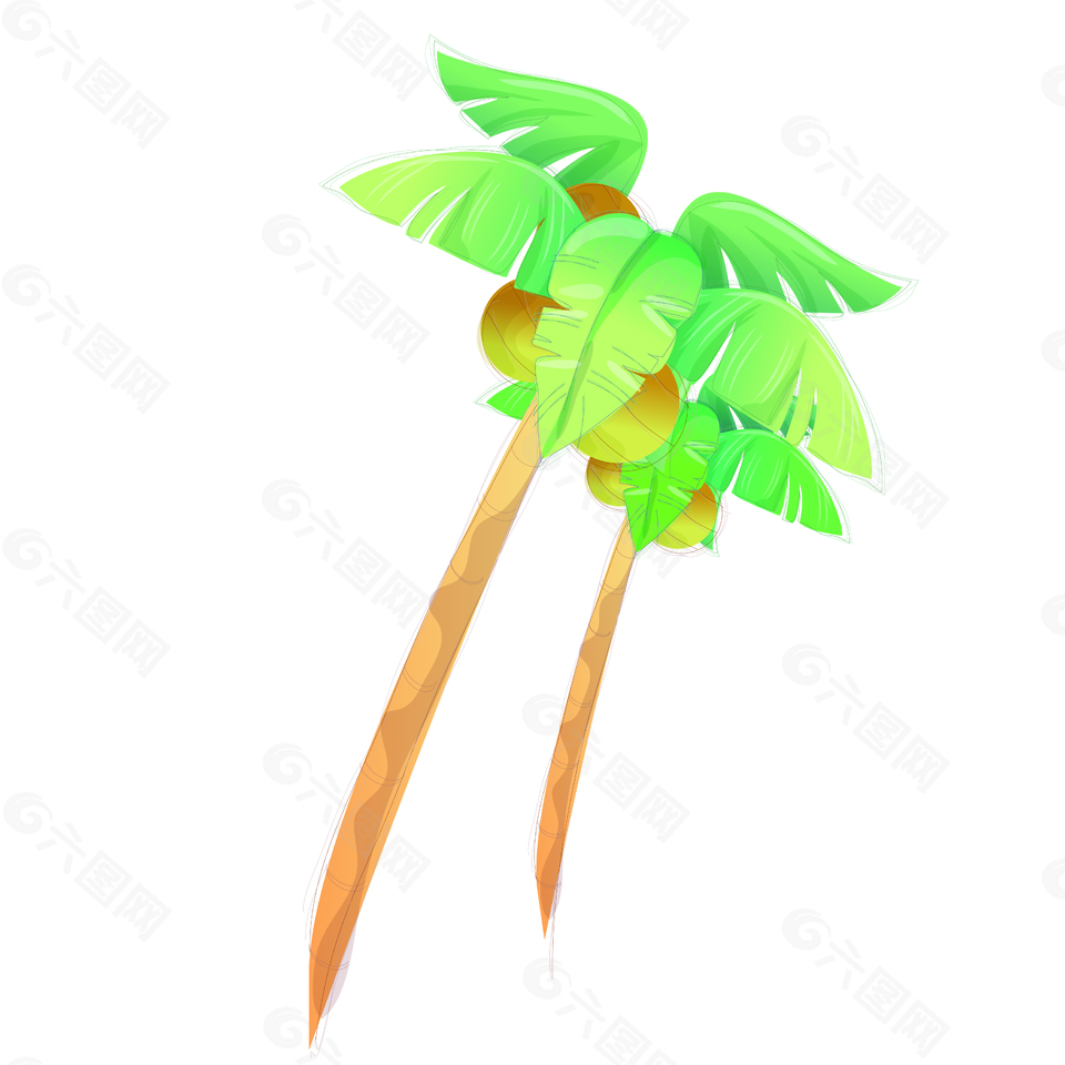夏季度假椰子树元素