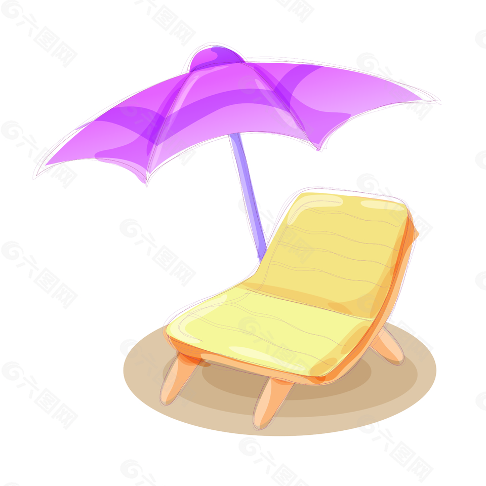 夏季度假遮阳伞椅子元素