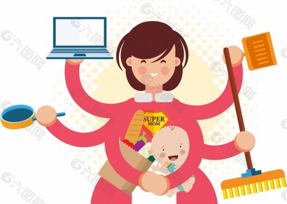 宝妈清洁卫生矢量素材下载