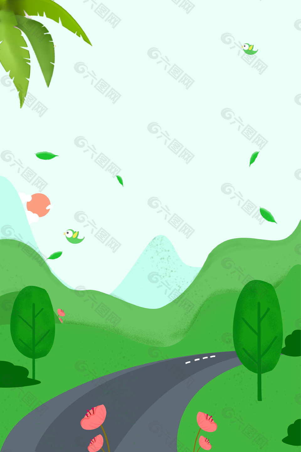 六一去哪儿夏季旅游背景