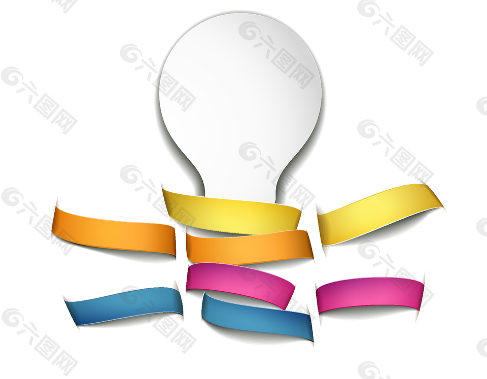 卡通灯泡彩纸矢量元素