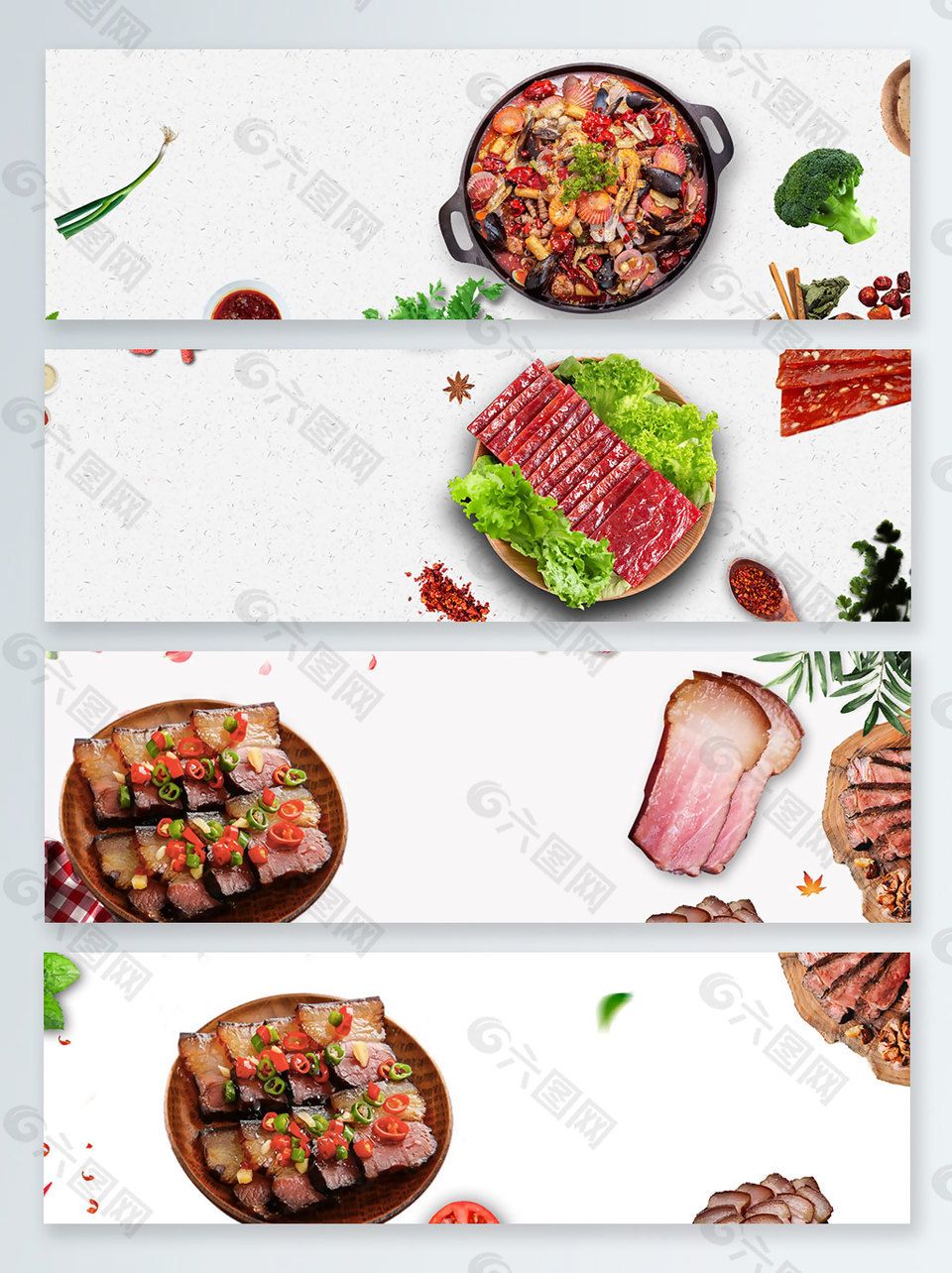 肉制品夏季食品banner背景