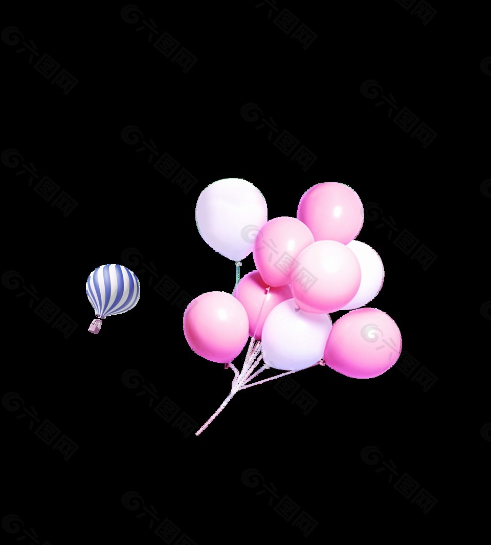 粉色浪漫气球装饰素材