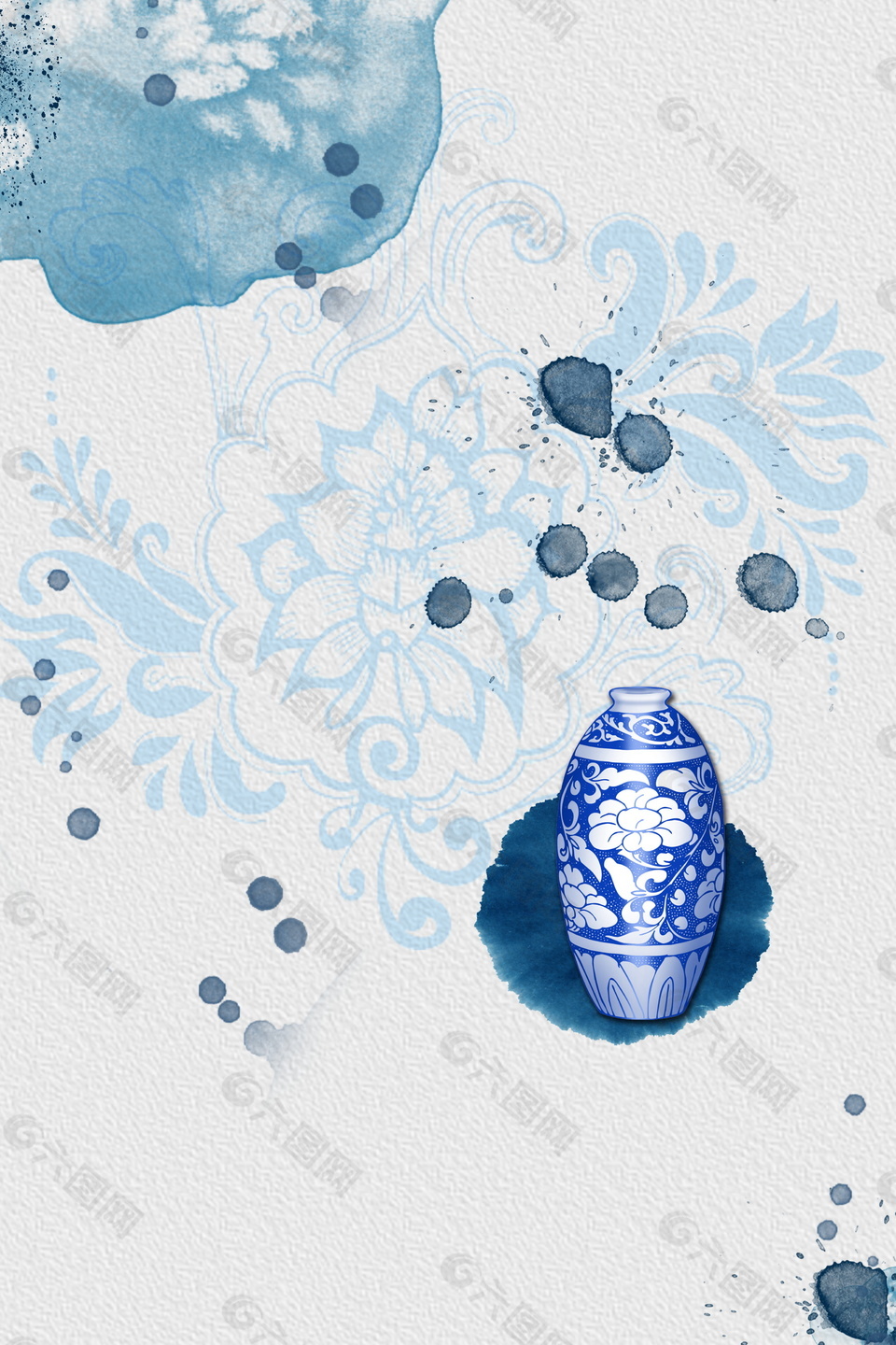 中国风艺术化瓷海报背景设计