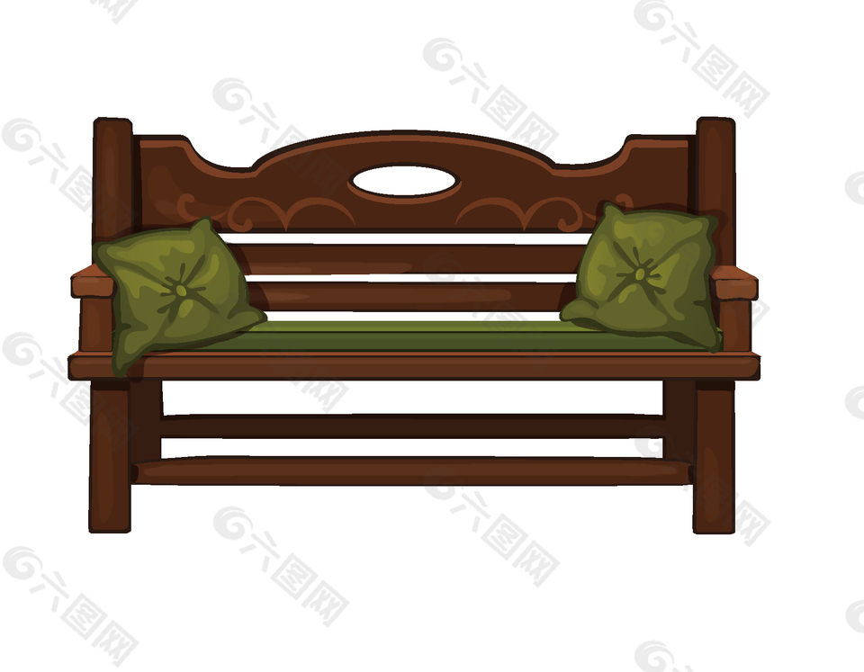 中式木质沙发元素