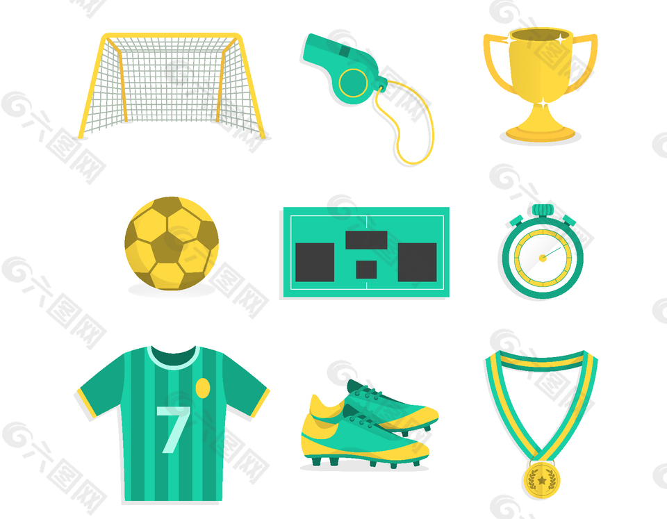 卡通球队奖杯元素