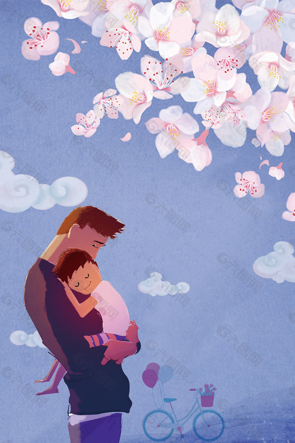 父亲节拥抱背景素材