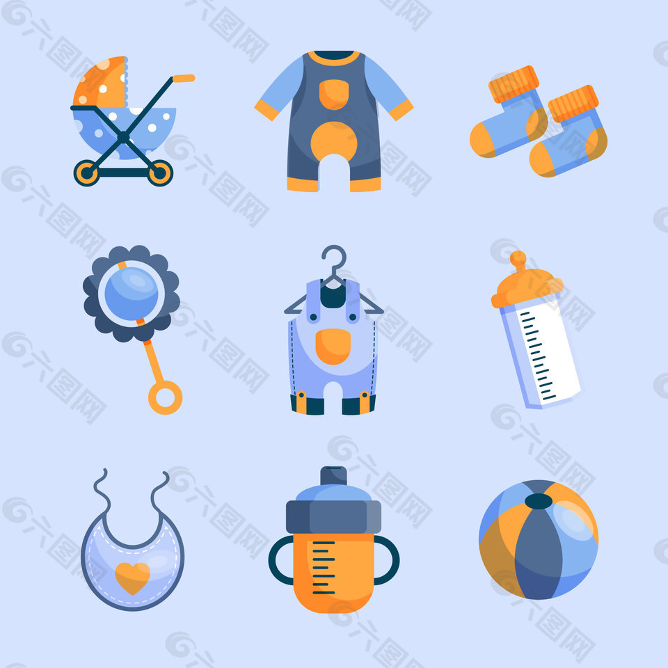 简约婴儿产品装饰元素