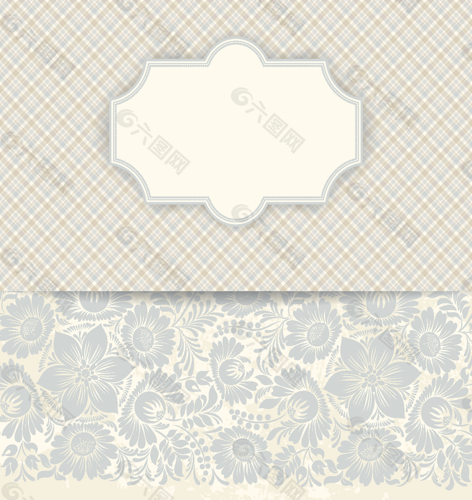 卡通清新花纹方格文艺广告背景