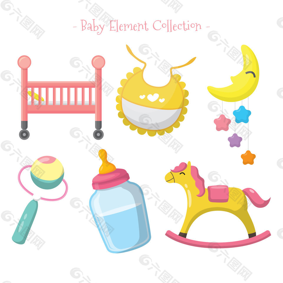 明黄清新黄色婴儿产品装饰元素