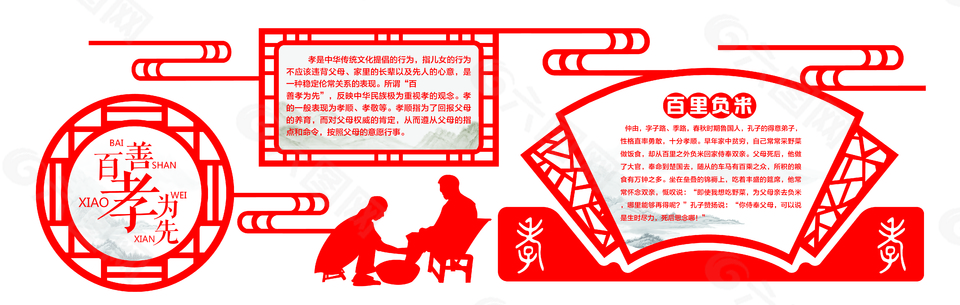 古典中国风异型文化墙海报