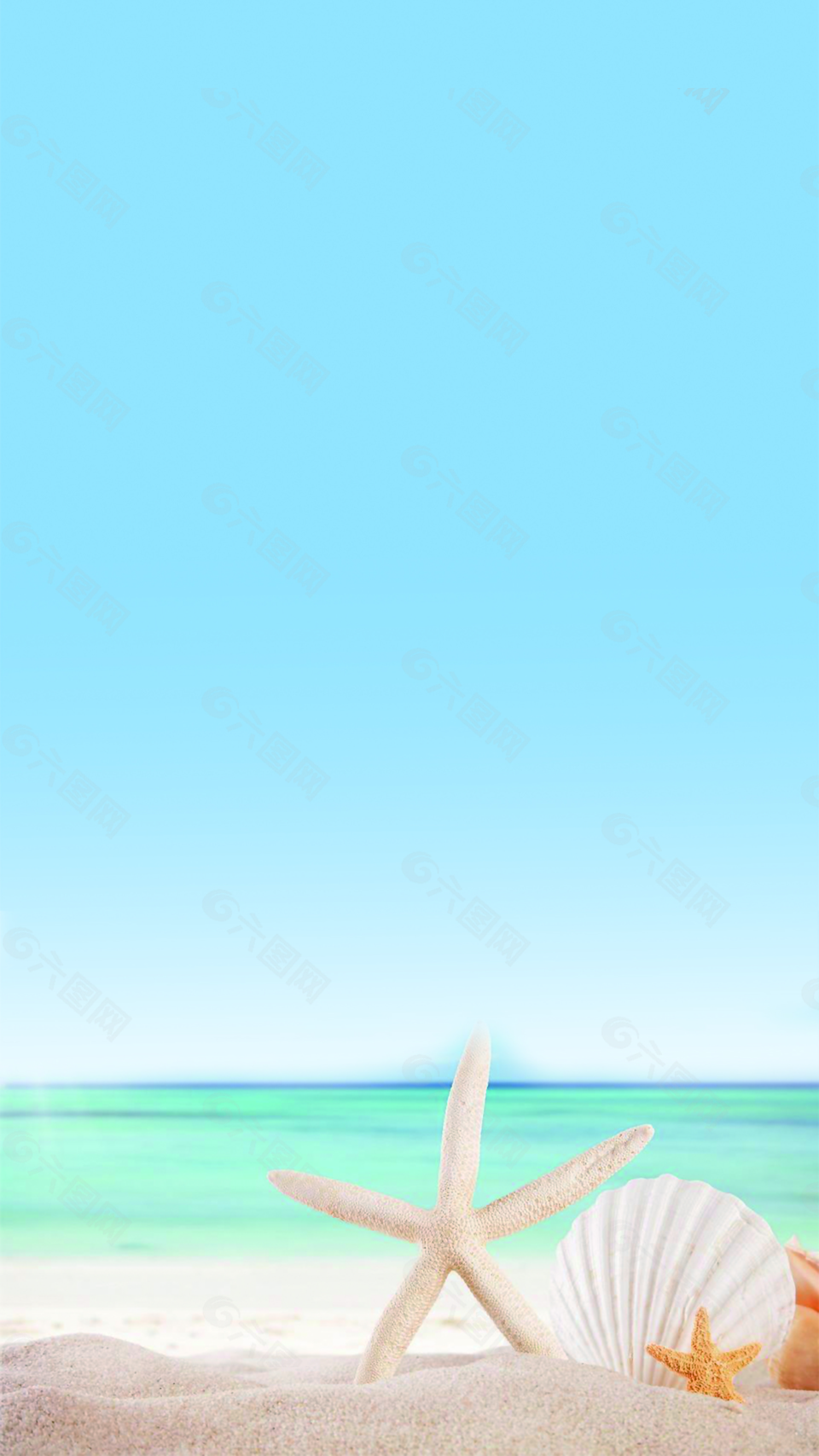蓝天沙滩背景