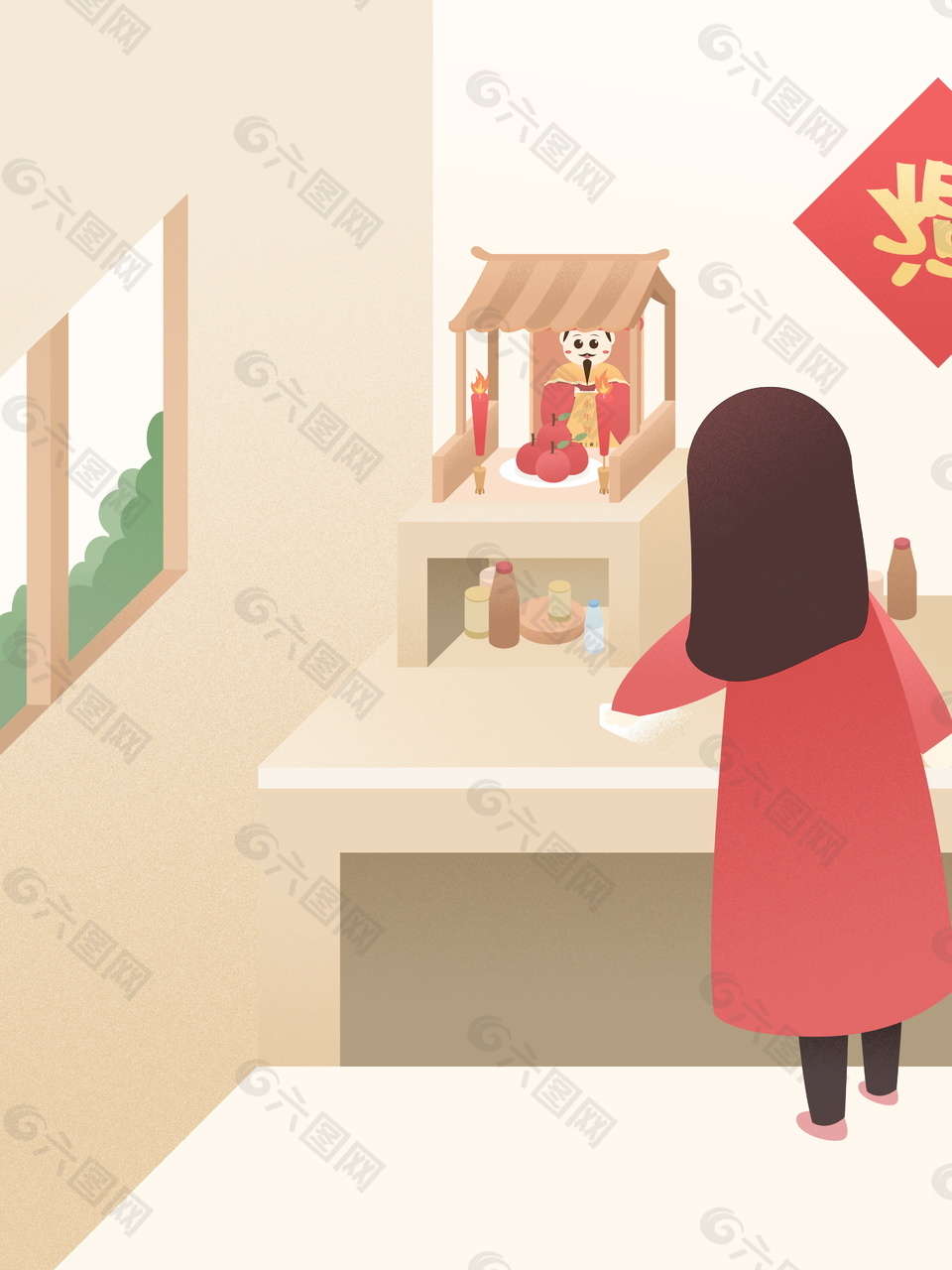 卡通中国风新年贺岁海报背景素材背景素材免费下载 图片编号 六图网