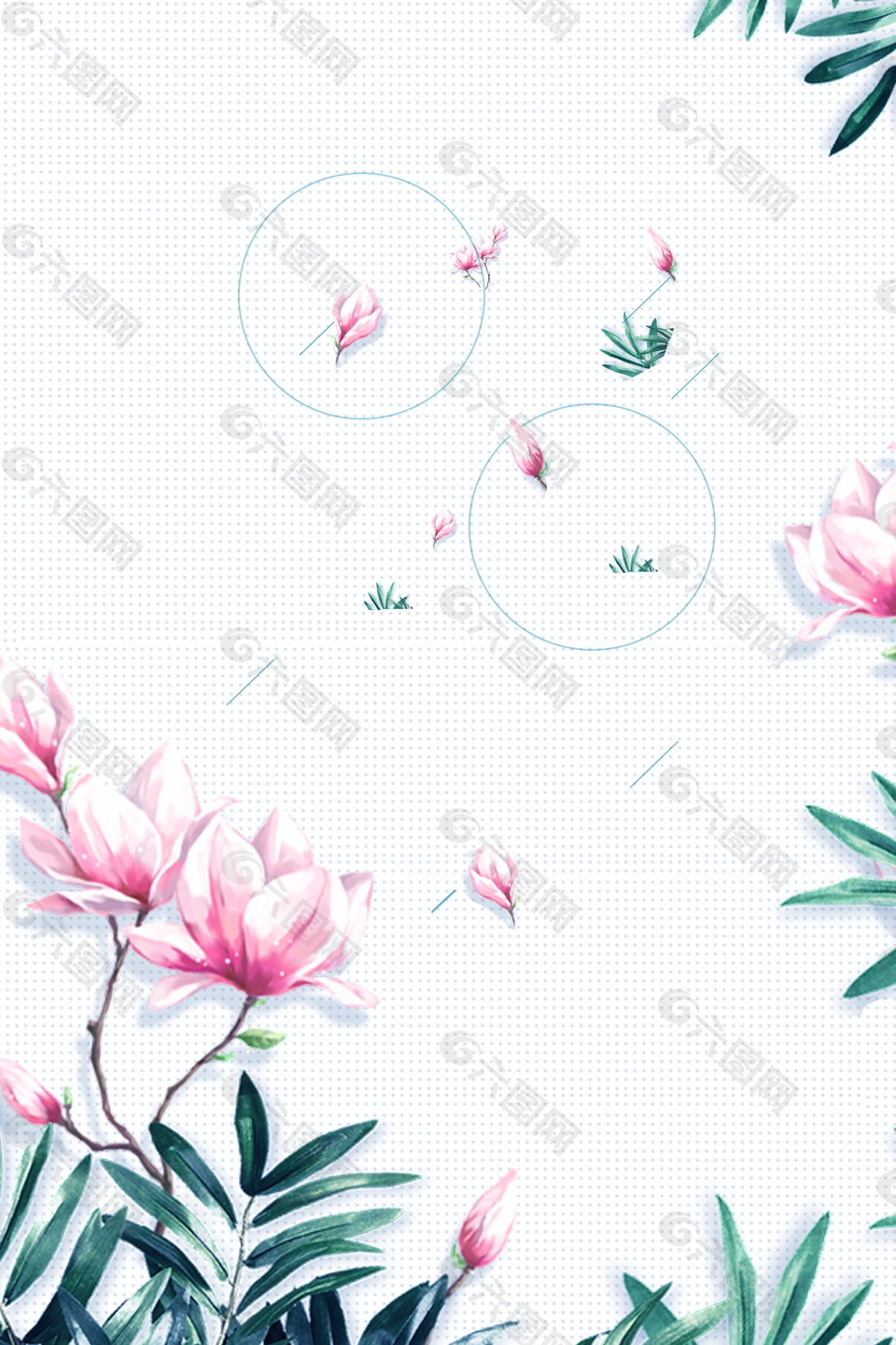 古风粉色花朵海报背景设计