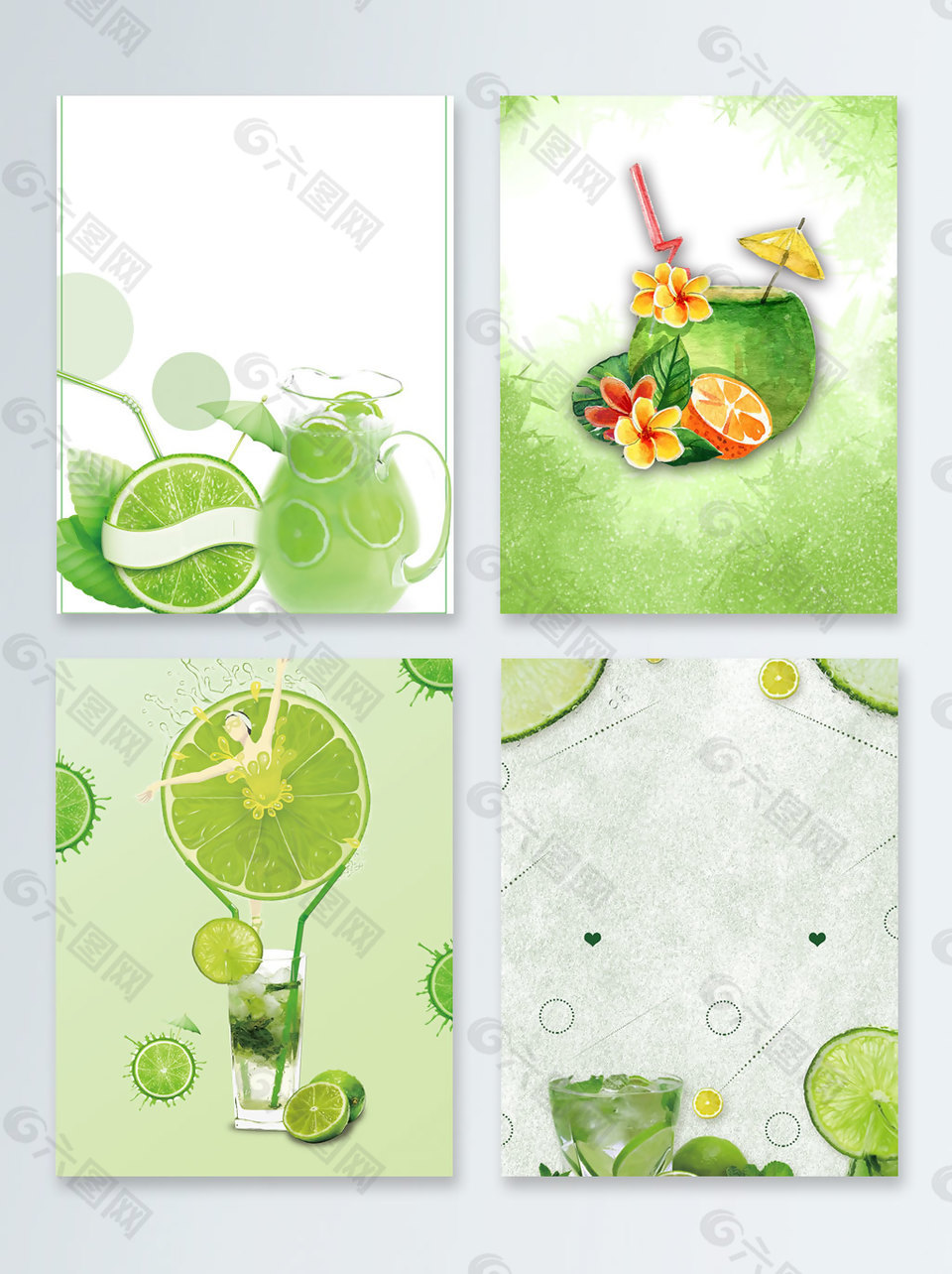 绿色手绘夏季促销广告背景