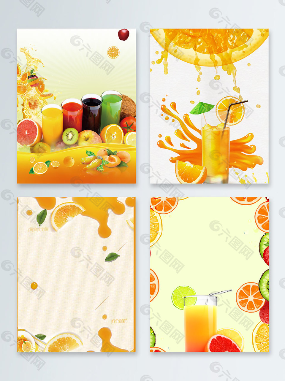 水果果汁夏季鲜榨果汁广告背景图