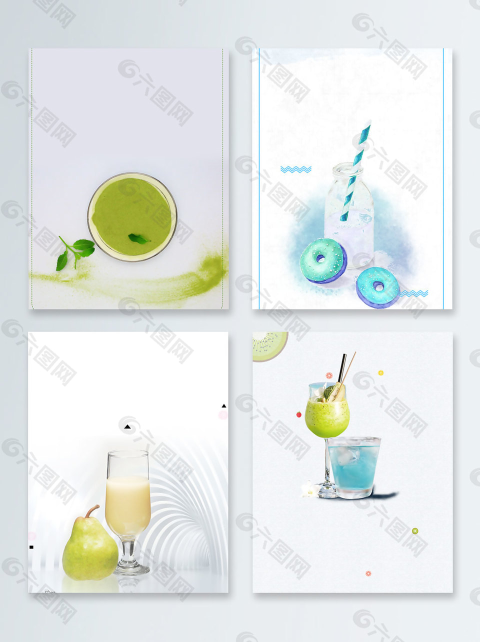 果汁夏日冰饮饮品广告背景图