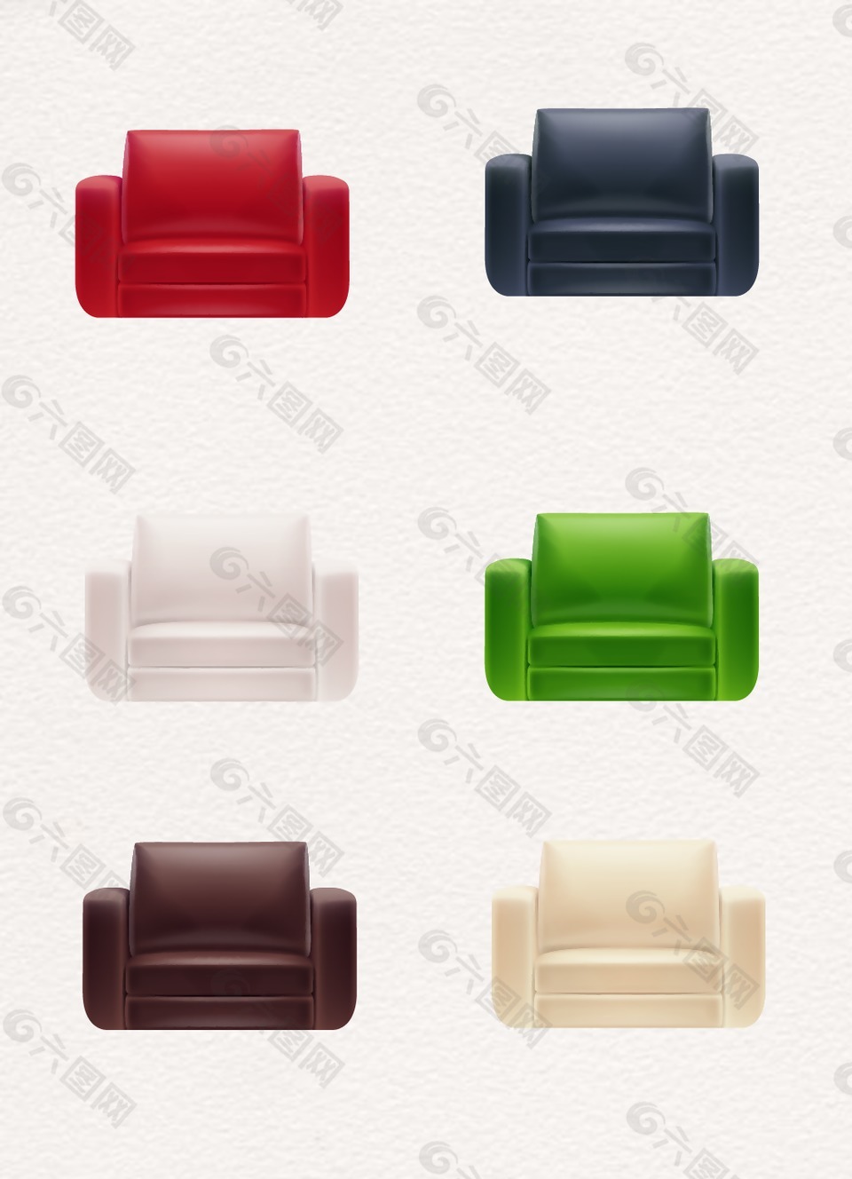 彩色简约设计沙发