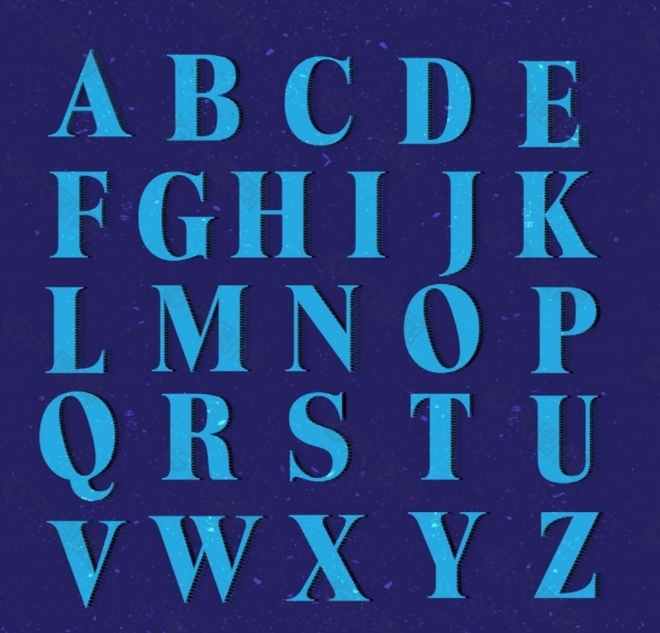 蓝色英文字体设计ai矢量素材下载