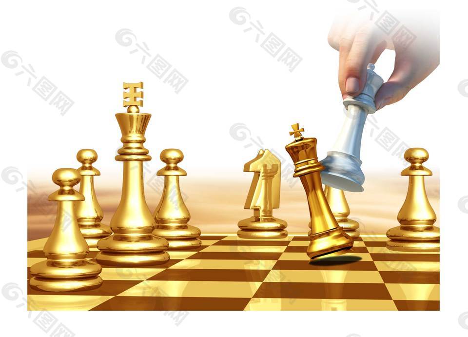 金色国际象棋png元素
