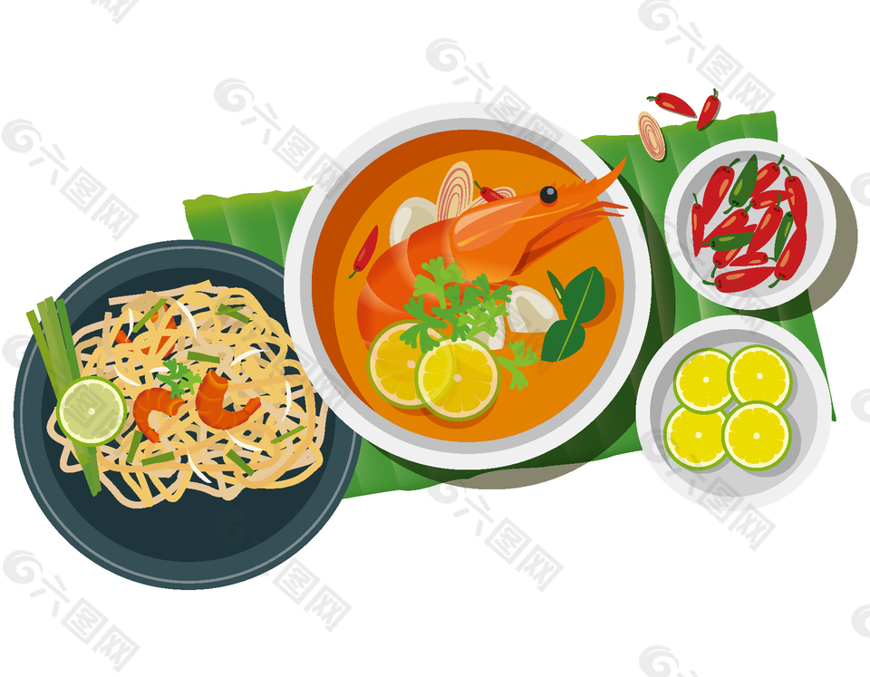 中华美食龙虾汤元素