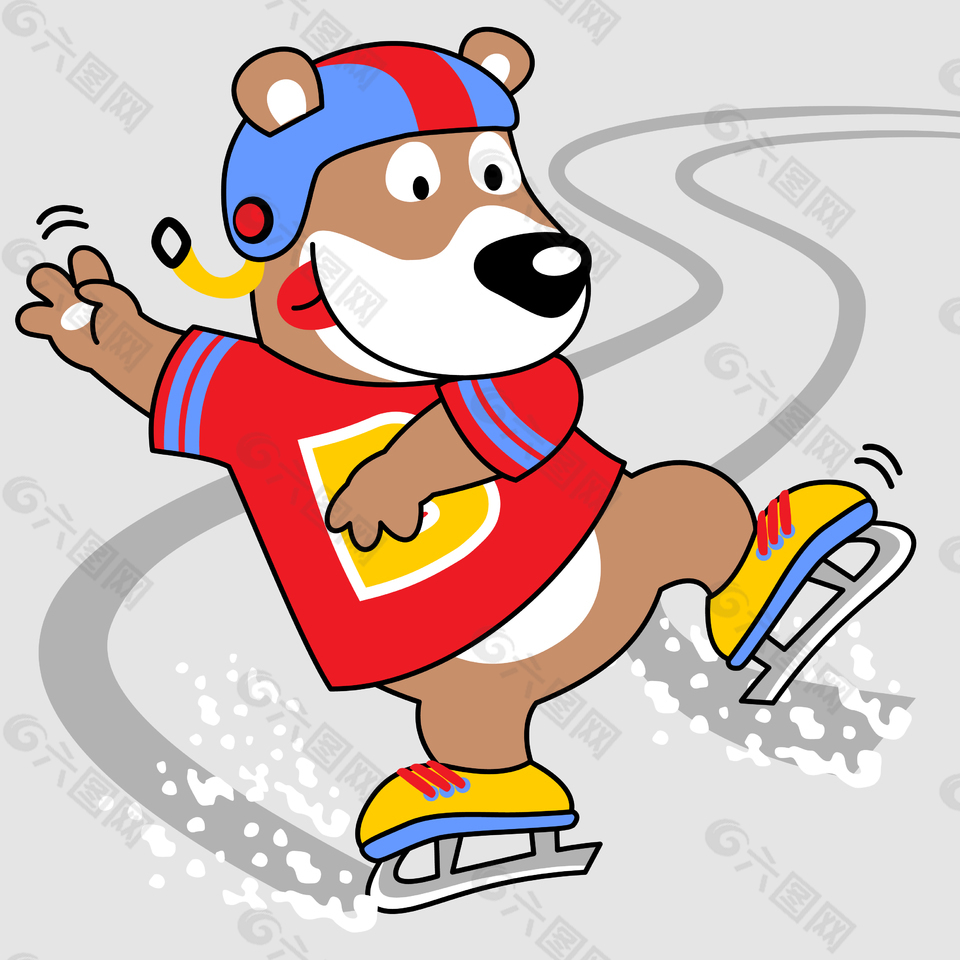 可爱小熊滑冰绘画图集平面广告素材免费下载 图片编号 六图网